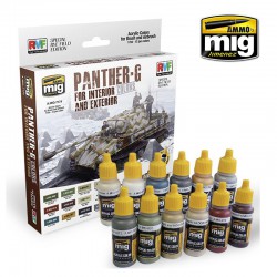 AMMO BY MIG A.MIG-7174 Panther-G Colors Set For Interior 12x17ml