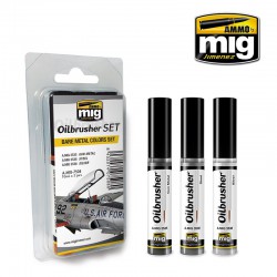 AMMO BY MIG A.MIG-7508 Oilbrusher Set Bare Metal Colors