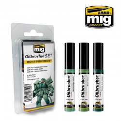 AMMO BY MIG A.MIG-7509 Oilbrusher Set Mechas Green Tones