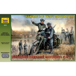 ZVEZDA 3632 1/35 German R-12 Heavy Motorcycle with rider and officer