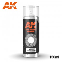 AK INTERACTIVE AK1016 FINE METAL PRIMER - SPRAY 150ml