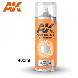 AK INTERACTIVE AK1015 PROTECTIVE VARNISH - SPRAY 400ml (INCLUDES 2 NOZZLES)