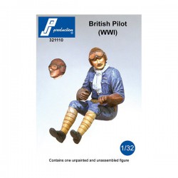 PJ PRODUCTION 321110 1/32 British Pilot seated in a/c (WW1)