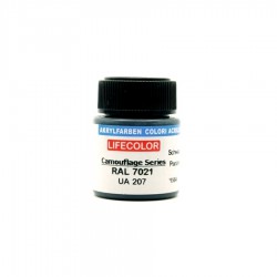 LifeColor UA207 Schwarzgrau Panzergrau RAL 7021 - 22ml