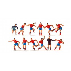 Preiser 10760 HO 1/87 Soccer Team Red Blue