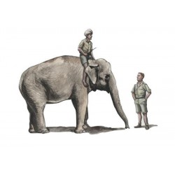 CMK F48345 1/48 1/48 WWII RAF Mechanic in India+Elephant with Mahout