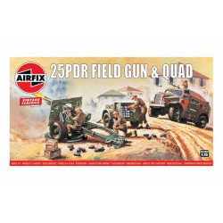 AIRFIX A01305V 1/76 25pdr Field Gun & Quad Vintage Classics