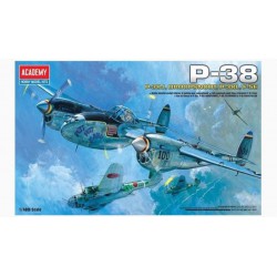 ACADEMY 12282 1/48 P-38 P-38J, Droopsnoot, P-38L, F-5E