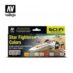 VALLEJO 71.612 Model Air Set Star Fighters Colors (8) Sci-Fi 8 Color Set 17 ml.