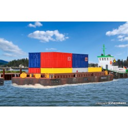 KIBRI 38524 HO 1/87 Barge Pour Container - Lighter for bulk goods or container