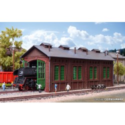 VOLLMER 45763 HO 1/87 Loco shed with door lock mechanism, single track