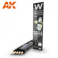 AK INTERACTIVE AK10039 WATERCOLOR PENCIL SET BLACK AND WHITE