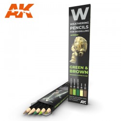 AK INTERACTIVE AK10040 WATERCOLOR PENCIL SET GREEN AND BROWN CAMOUFLAGES