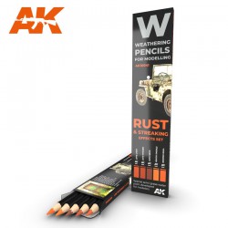 AK INTERACTIVE AK10041 WATERCOLOR PENCIL SET RUST AND STREAKING