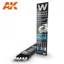 AK INTERACTIVE AK10043 WATERCOLOR PENCIL SET GREY AND BLUE CAMOUFLAGES