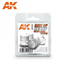 AK INTERACTIVE AK620 MIX N’ READY 4 Flacons Vides en Verre 10ml