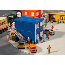 FALLER 130134 HO 1/87 4 Building site containers, blue