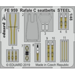 EDUARD FE959 Photo Etched 1/48 Rafale C seatbelts STEEL For Revell