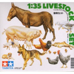 TAMIYA 35128 1/35 Animaux de Ferme - Livestock Set