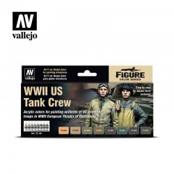 VALLEJO 70.186 Model Color Set WWII US Tank Crew 8 color set 17 ml.