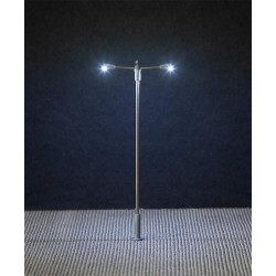 FALLER 180203 HO 1/87 Éclairage public LED, lampe en prolongement, deux bras