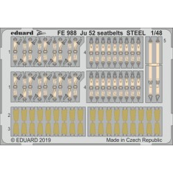 EDUARD FE988 1/48 Photo Etched Ju 52 seatbelts STEEL for Revell