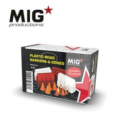 MIG PRODUCTIONS MP35-413 1/35 PLASTIC ROAD BARRIERS & CONES 13pcs