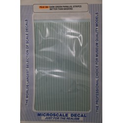 MICROSCALE PS-9-1/64 Parallel Stripes - 1/64 Wide - Dark Green