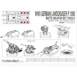 MODELCOLLECT UA72310 1/72 WWII Germany Landcruiser p.1000 ratte weapon set pack II