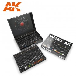 AK INTERACTIVE AK10047 WEATHERING PENCILS DELUXE EDITION BOX (37 WATERPERNCIL COLORS)