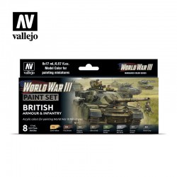 VALLEJO 70.222 WWIII British Armour & Infantry 8x17ml