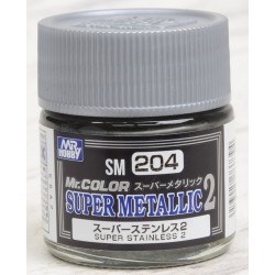 GUNZE SM204 Mr. Color Super Metallic Colors II (10 ml) Super Stainless II