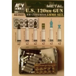 AFV CLUB AG35051 1/35 US M1A1/M1A2 M256 120mm Ammo set(Aluminum)