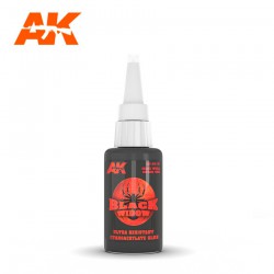 AK INTERACTIVE AK12016 BLACK WIDOW Colle Cyanocrylate Noire Ultra Résistante  20gr