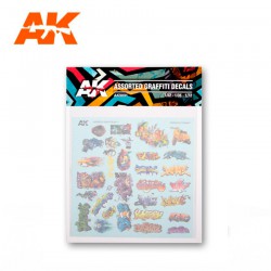 AK INTERACTIVE AK9091 ASSORTED GRAFFITI DECALS 1/32 – 1/35 – 1/72