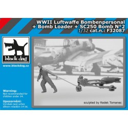 BLACK DOG F32087 1/32 WW II Luftwaffe Bombenpersonal + b.loader +SC250 N°2