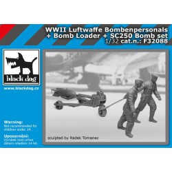 BLACK DOG F32088 1/32 WW II Luftwaffe Bombenpersonal + b.loader +SC250 set