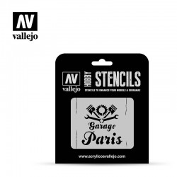 VALLEJO LET001 STENCILS Vintage Garage Sign
