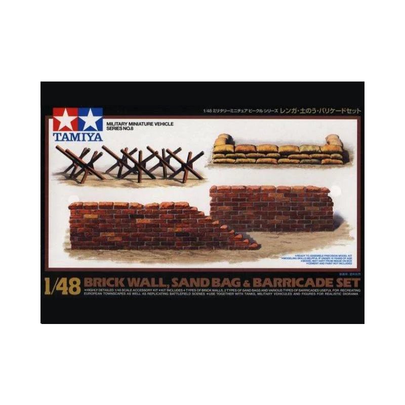 Tamiya 32508 148 Wwii Diorama Set Brick Wallandsandbag