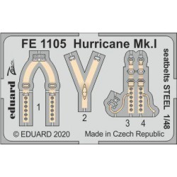 EDUARD FE1105 1/48 Hurricane Mk.I seatbelts STEEL