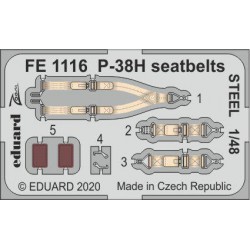 EDUARD FE1116 1/48 P-38H seatbelts STEEL