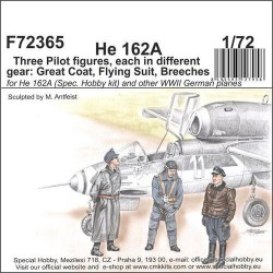 CMK F72365 1/72 He 162-Three Pilot figures,each i.different gear:Great Coat,Flying Suit,Breeches