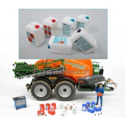 FARMMODELS 21874 1/32 5 fûts de 20 litres d'acide / poison / agent de pulvérisation BLANC + 5 bouchons séparés, fournis avec déc