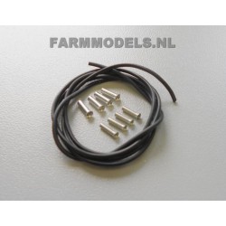 FARMMODELS 20109 1/32 Hydro. tuyau Ø 1 mm + 4x cou "man". Ø 1,35 mm + 4x coupleur "femelle". Ø 1,78 mm