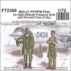 CMK F72366 1/72 MiG-21 PF/PFM Pilot (in High Altitude Pressure Suit) and Ground Crew (2 fig.)