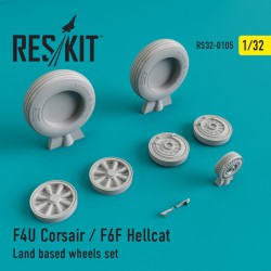 RESKIT RS32-0105 1/32 F4U Corsair/F6F Hellcat Land based wheels set