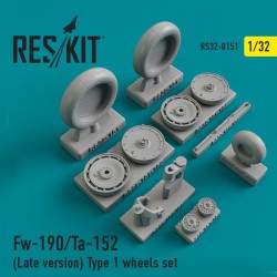 RESKIT RS32-0151 1/32 Focke-Wulf Fw-190/Ta-152 (Late version) Type 1 wheels set