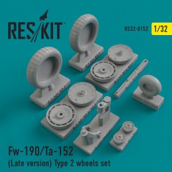 RESKIT RS32-0152 1/32 Focke-Wulf Fw-190/Ta-152 (Late version) Type 2 wheels set