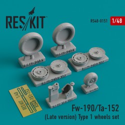 RESKIT RS48-0151 1/48 Focke-Wulf Fw-190/Ta-152 (Late version) Type 1 wheels set