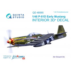 QUINTA STUDIO QD48065 1/48 P-51D (Early) 3D-Printed & coloured Interior on decal paper (for Eduard kit)
